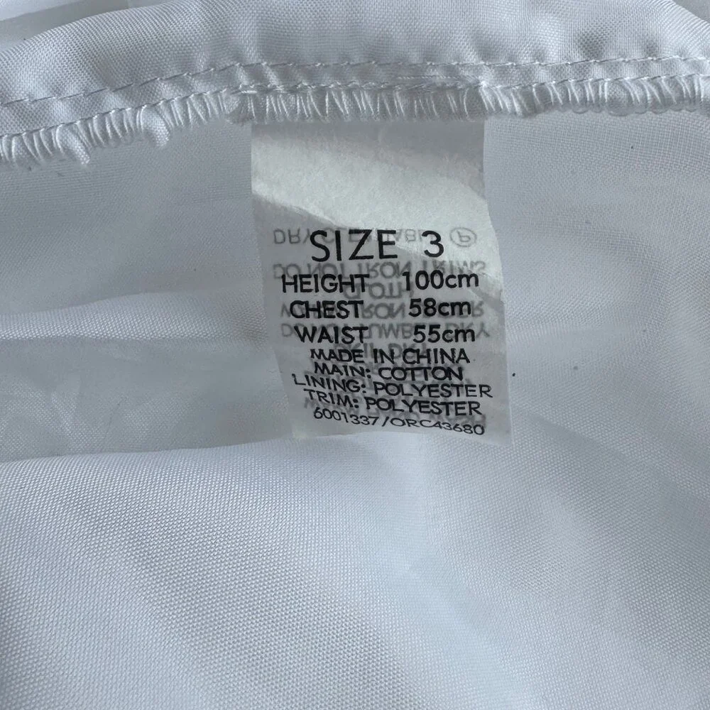 ORIGAMI White Eyelet Dress Girls 3T 3 Floral Waist Cotton Toddler Girl Fancy - Picture 10 of 10